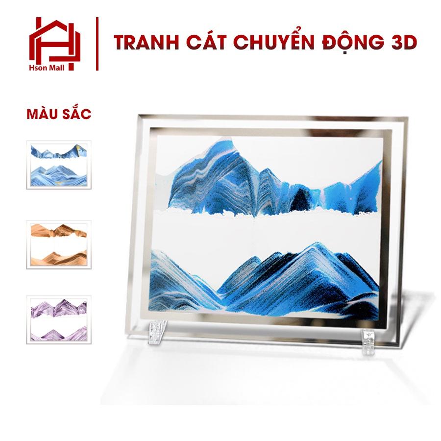 Tranh cát chuyển động 3D, tranh HSON thủy tinh nghệ thuật trang trí để bàn decor làm việc làm quà tặng cao cấp