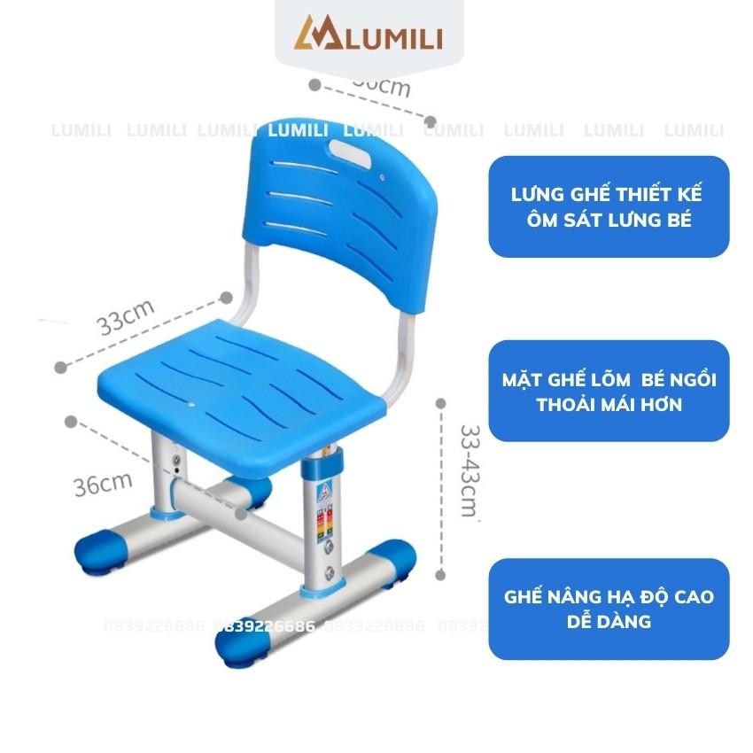 Bộ bàn học chống gù chống cận bàn học thông minh lumili R12 có giá sách size 80cm