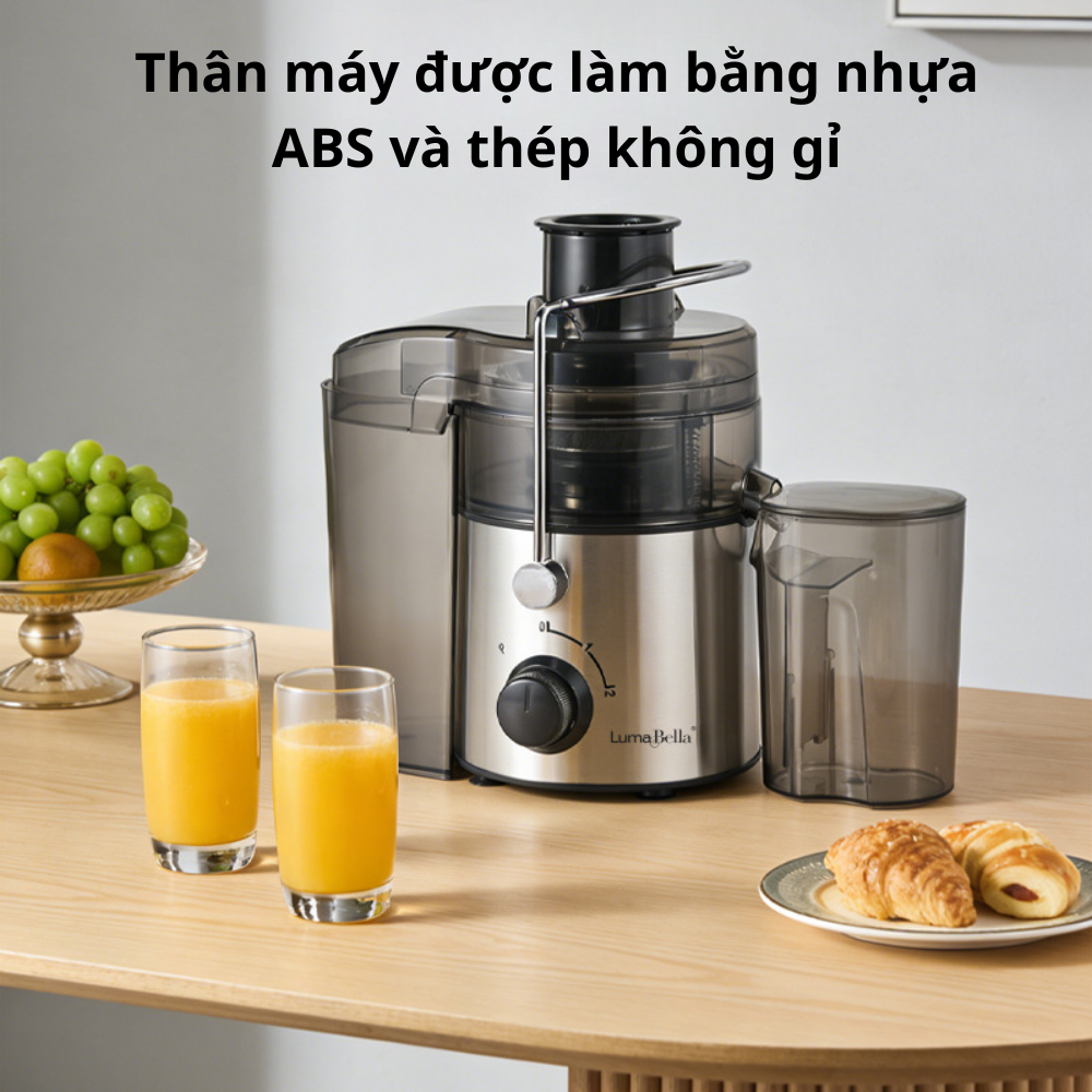 Máy ép trái cây nhanh đa năng Lumabella LB-53004 ép trái cây - rau củ tốc độ cao, công suất lớn 800W, dung tích 1.5L, vận hành êm ái, dễ sử dụng - DELIYA - HÀNG CHÍNH HÃNG