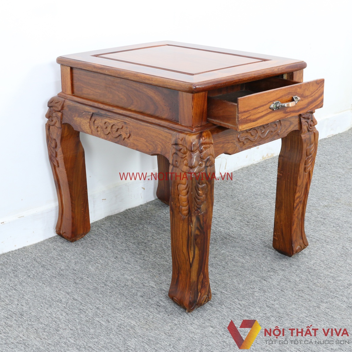 Bộ Bàn Ghế Salon Gỗ Hương Vân Tay 14 Chạm Đào 6 Món Cao Cấp