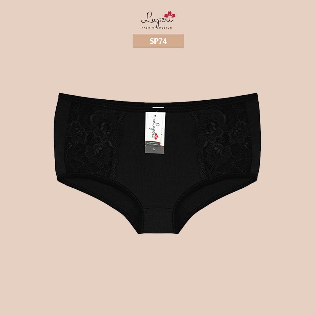 Quần Lót Nữ Cotton Cạp Vừa LUPERI SP74 Nâng Mông Phối Ren Cao Cấp Kháng Khuẩn, Khử Mùi, Thoáng Khí