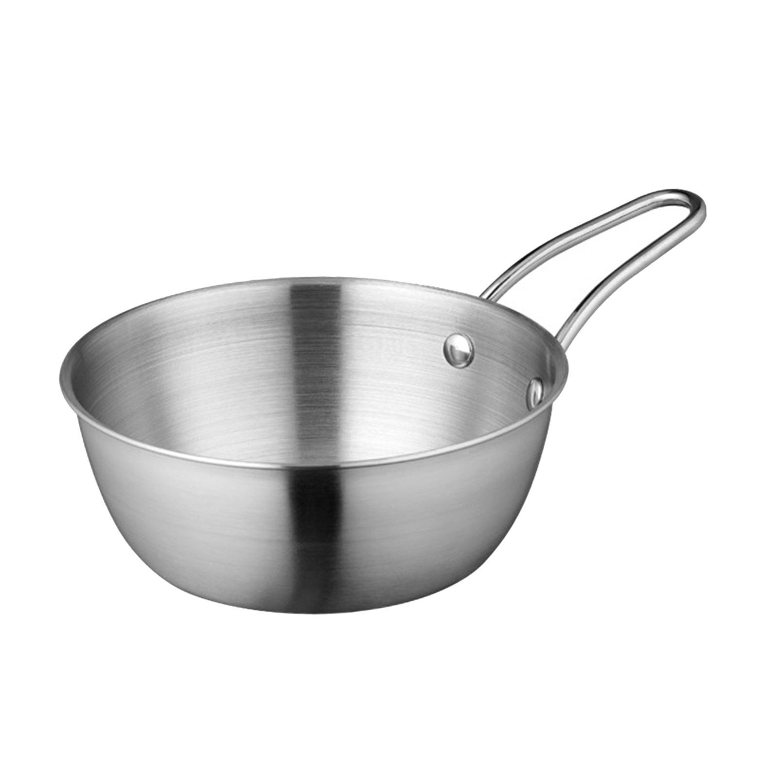 Stainless Steel Camping Travel Bowl with Handle Sturdy for Hiking