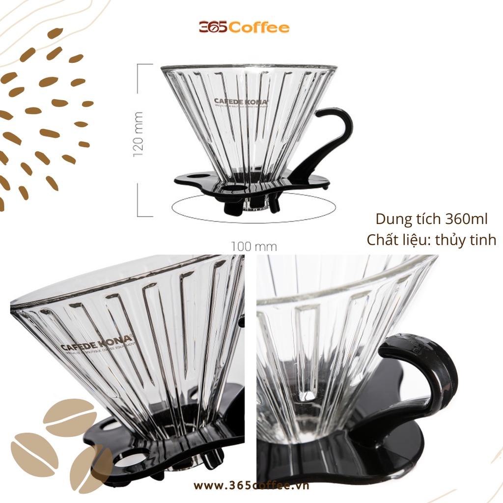 Bộ pha Pour over gồm phễu V60 và bình đựng Cafede Kona - chính hãng