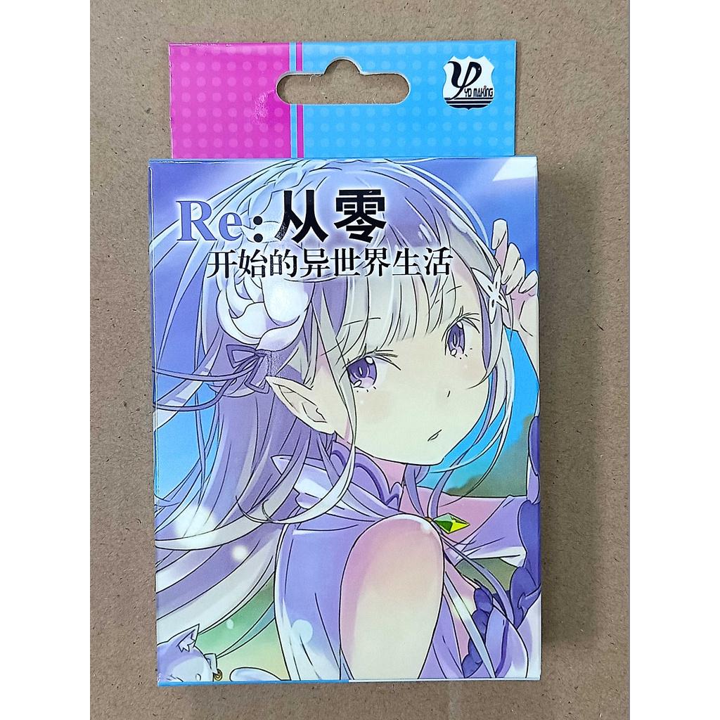 Bộ Bài Tây 54 Lá Re-Zero Bắt đầu ở thế giới khác in hình anime mange độc đáo giấy bìa bóng cứng in 2 mặt