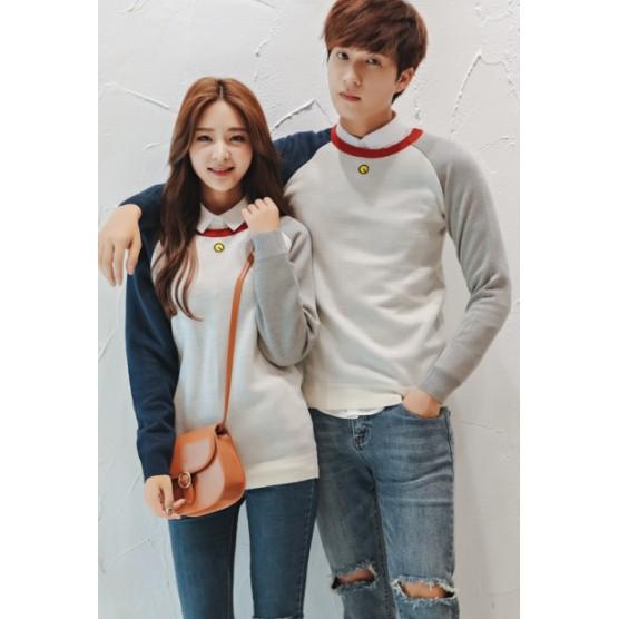Áo len đôi nam nữ thu đông dài tay cổ tròn đẹp Hàn Quốc COUPLE - L48