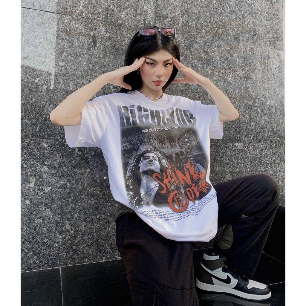Áo Thun SHINE TO DEATH Tay Lỡ Unisex Nam/Nữ Đen/Trắng Cổ Tròn - HIGHCLUB