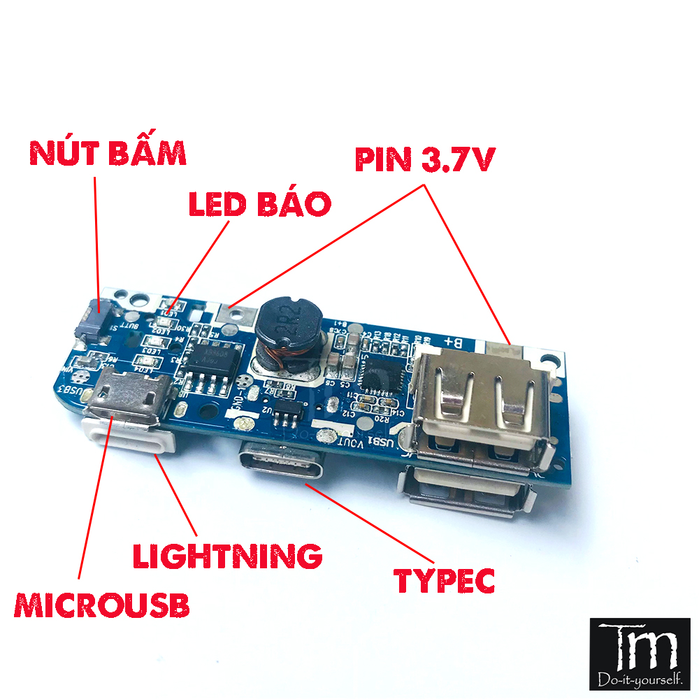 Mạch Sạc Dự Phòng 15W Mới  Đủ Dòng Áp