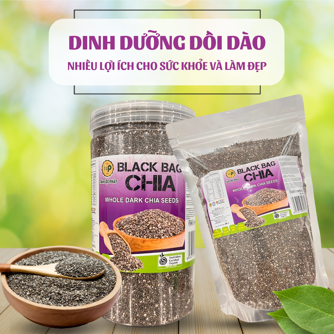 Hạt Chia Úc TLP.100% Organic Ăn Kiêng Giảm Cân Hạt Chuẩn Sạch Đều Đẹp (Gói 200g)