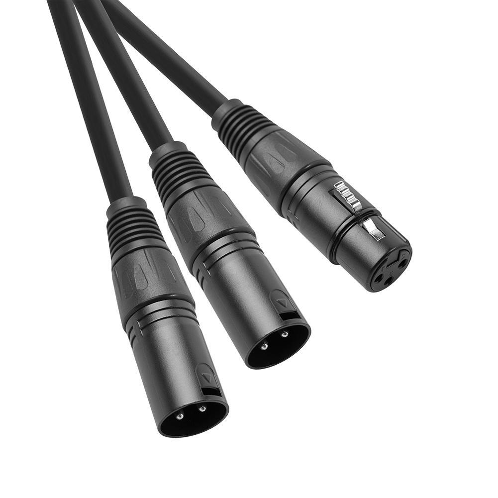 Mới Dây Cáp Chữ Y 50cm 3Pin Cho Canon XLR Female Sang Dual XLR Male Y