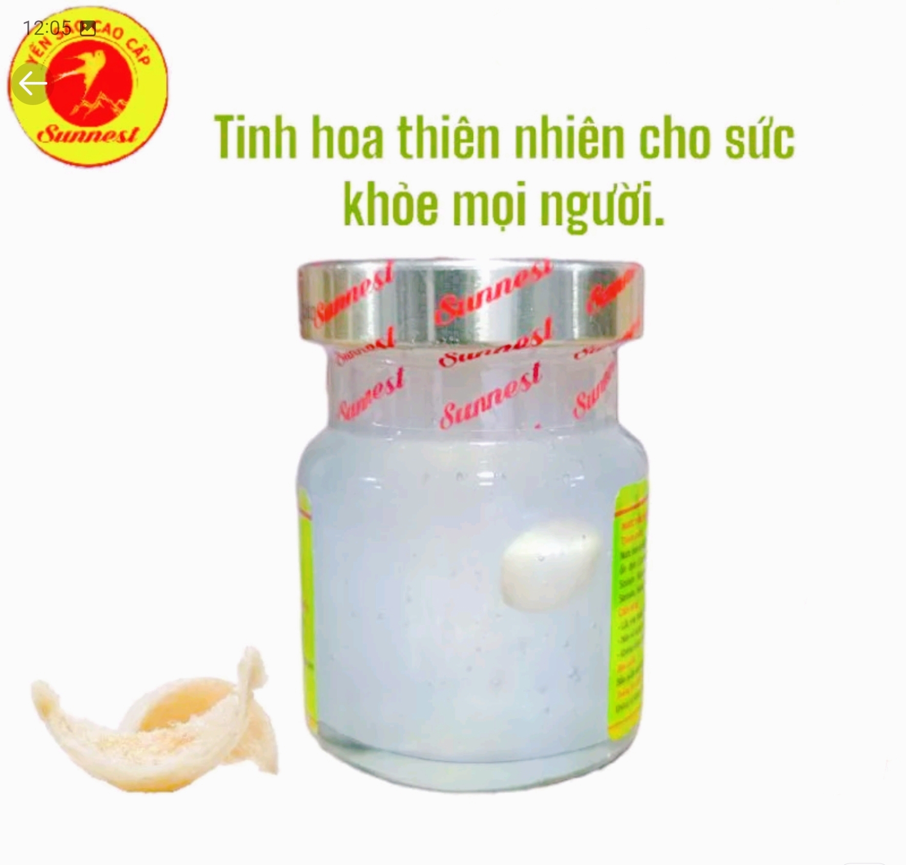 ️Hộp 6 Hũ YếnSàoSUNNESTNhânSâm20 Lọ Thủy Tinh ️