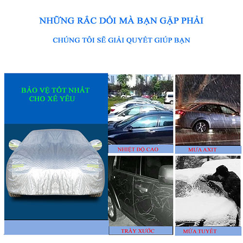 Bạt phủ ô tô,xe hơi 3 lớp cao cấp tráng nhôm-chống nắng -cách nhiệt -chống xước - SIÊU DÀY