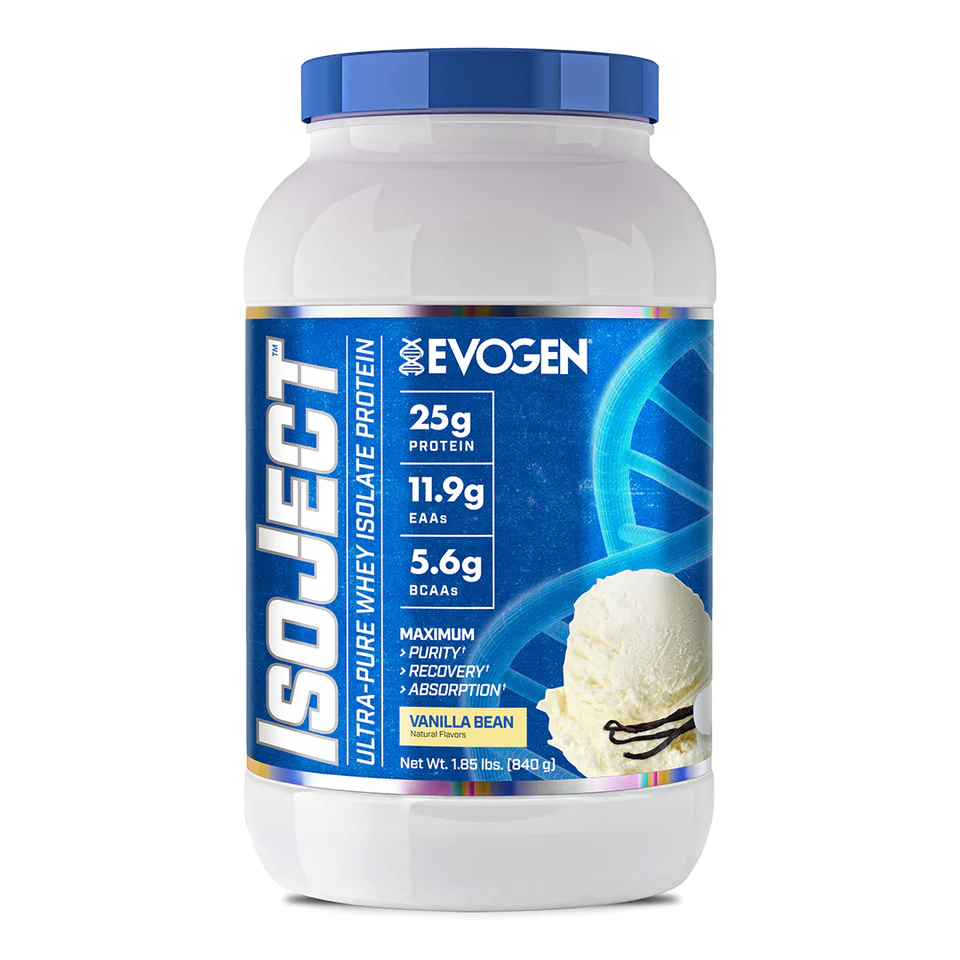 Evogen ISOJECT, Whey Protein Isolate, Hỗ Trợ Tăng Cơ Đốt Mỡ, 25g Protein, 12.2G EAA, 5.4G BCAA, Enzym IGNITOR (900g | 1800g)