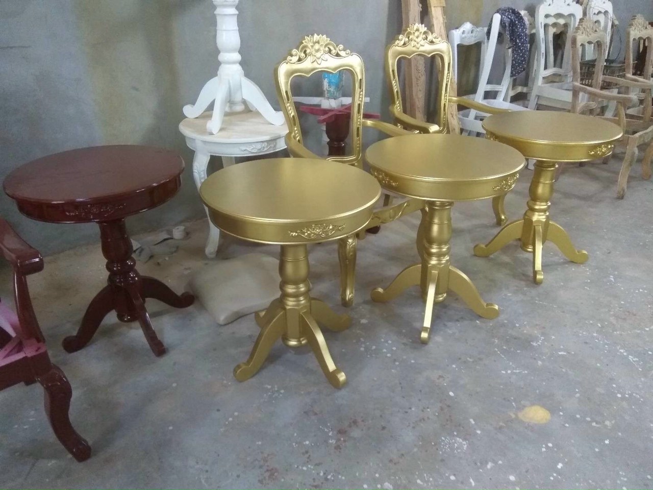 Bàn trà kẹp đôi Tân Cổ Điển
