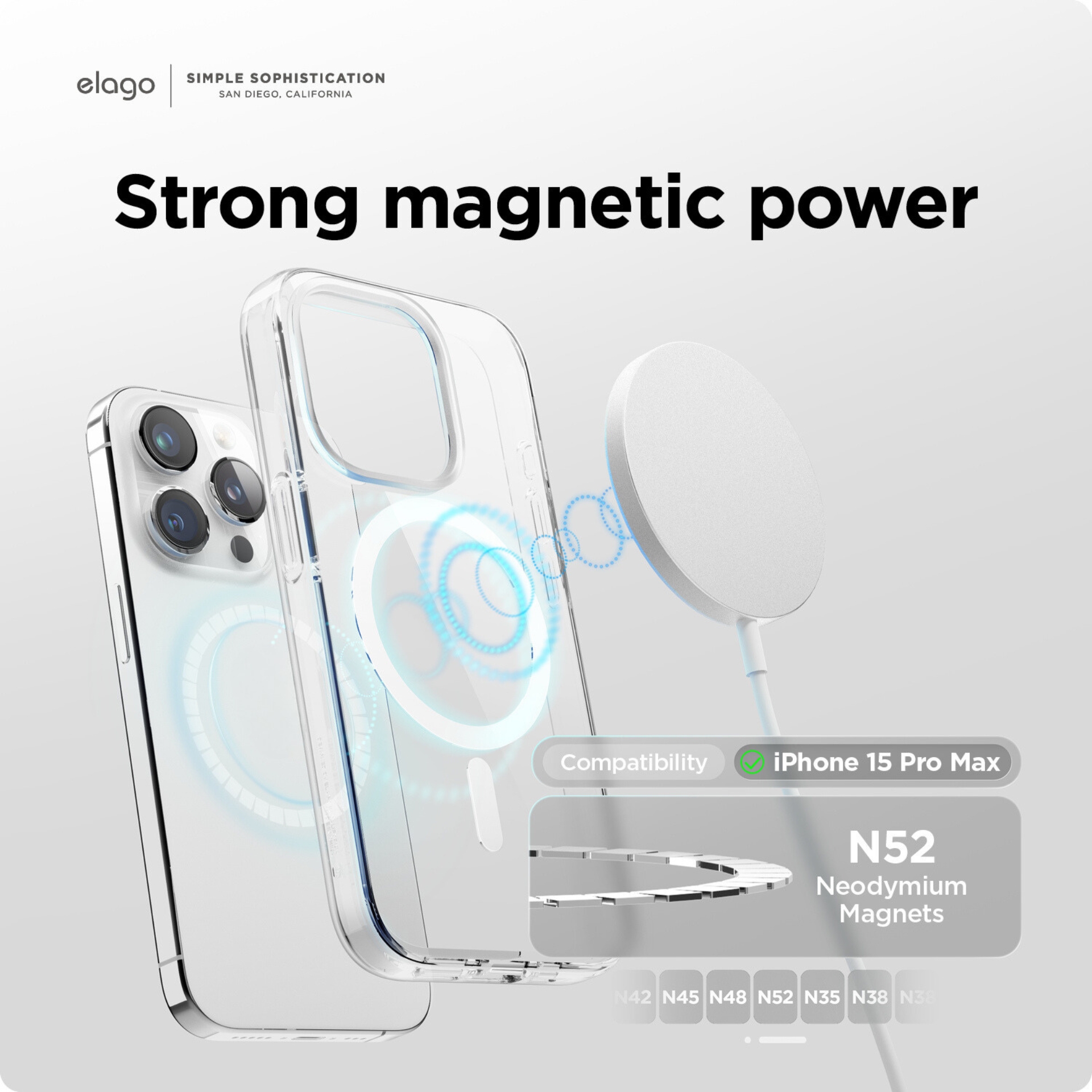 Ốp Lưng Sạc Từ Tính Cho iPhone 15 ProMax/ iPhone 15 Pro ELAGO Mag Hybrid Case_ Hàng chính hãng