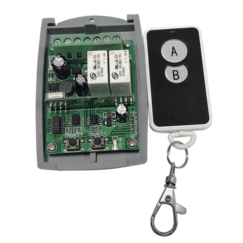 2CH Wireless Remote Control Switch - Relay Receiver & RF Transmitter  For Light, Garage, Gate, Lifts