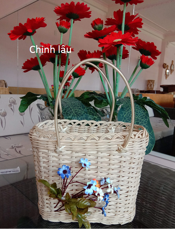 Giỏ bằng mây trăng trí, Giỏ đan mây, Giỏ đồ chơi cho bé, giỏ mây chụp hình