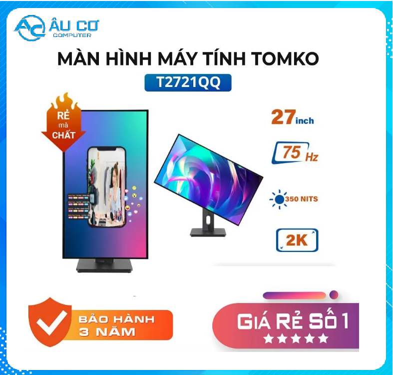 Màn Hình Máy Tính GAMING 27 inch, Màn Hình Gaming T2721QQ 27 Inch – Tấm nền IPS Tần số quét 75HZ- Màn Hình Giá Rẻ - Hàng chính hãng