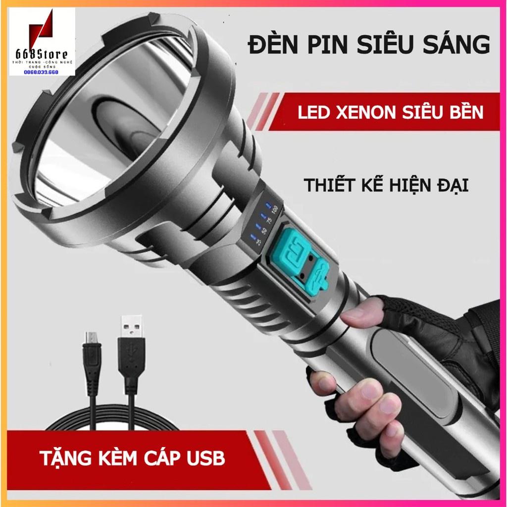 ( SIÊU SÁNG ) Đèn pin led cầm tay sáng mạnh đạt chuân quan đội có chông nước kèm cổng sạc pin mẫu mới loại tốt