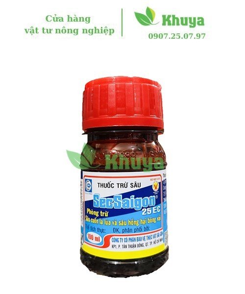 Thuốc trừ sâu Secsaigon 25EC 100ml Sâu cuốn lá - Sâu hồng