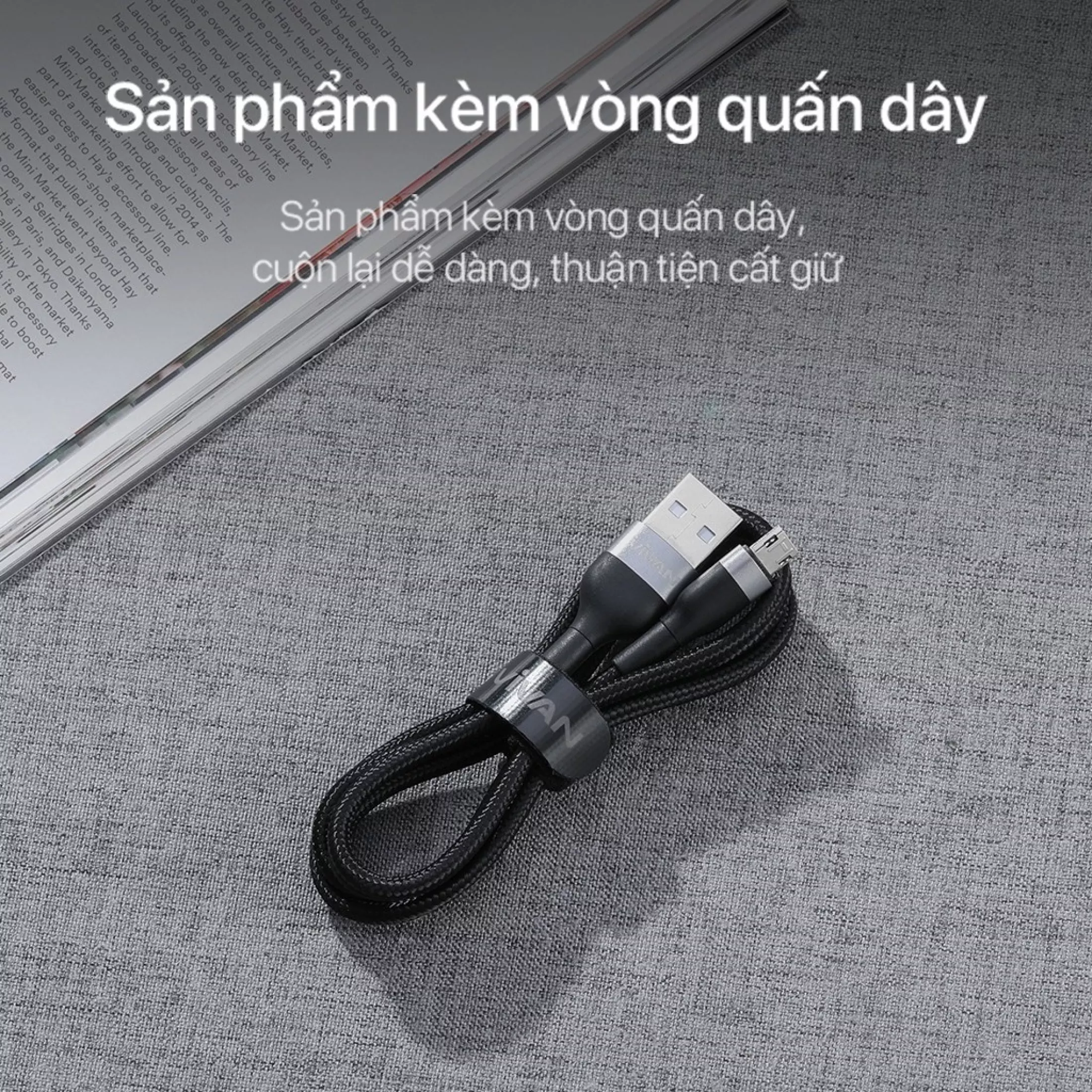 Cáp Sạc Nhanh Lightning/Type-C/Micro VIVAN 2.4A 100cm Thiết Kế Kim Loại Cao Cấp Tương Thích Mọi Thiết Bị - H àng CHÍNH HÃNG