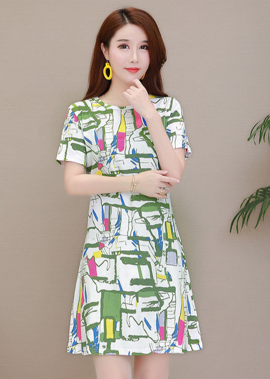 Đầm thun nữ cổ tròn họa tiết lạ trẻ trung ARCTIC HUNTER AH67