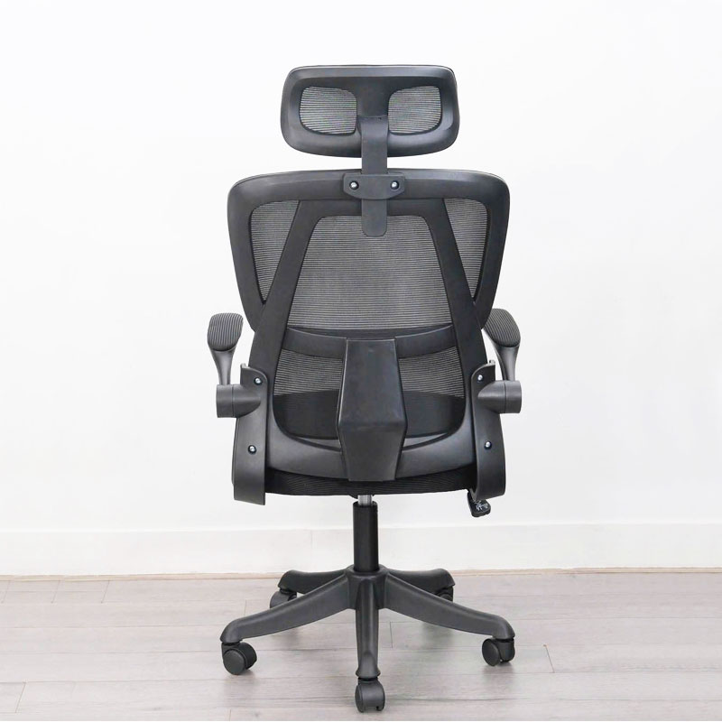 Ghế công thái học có tựa đầu màu đen CM4564-M Nội thất Capta Lưng lưới nệm vải lưới chân nhựa xoay nâng hạ gật gù tay điều chỉnh hcm