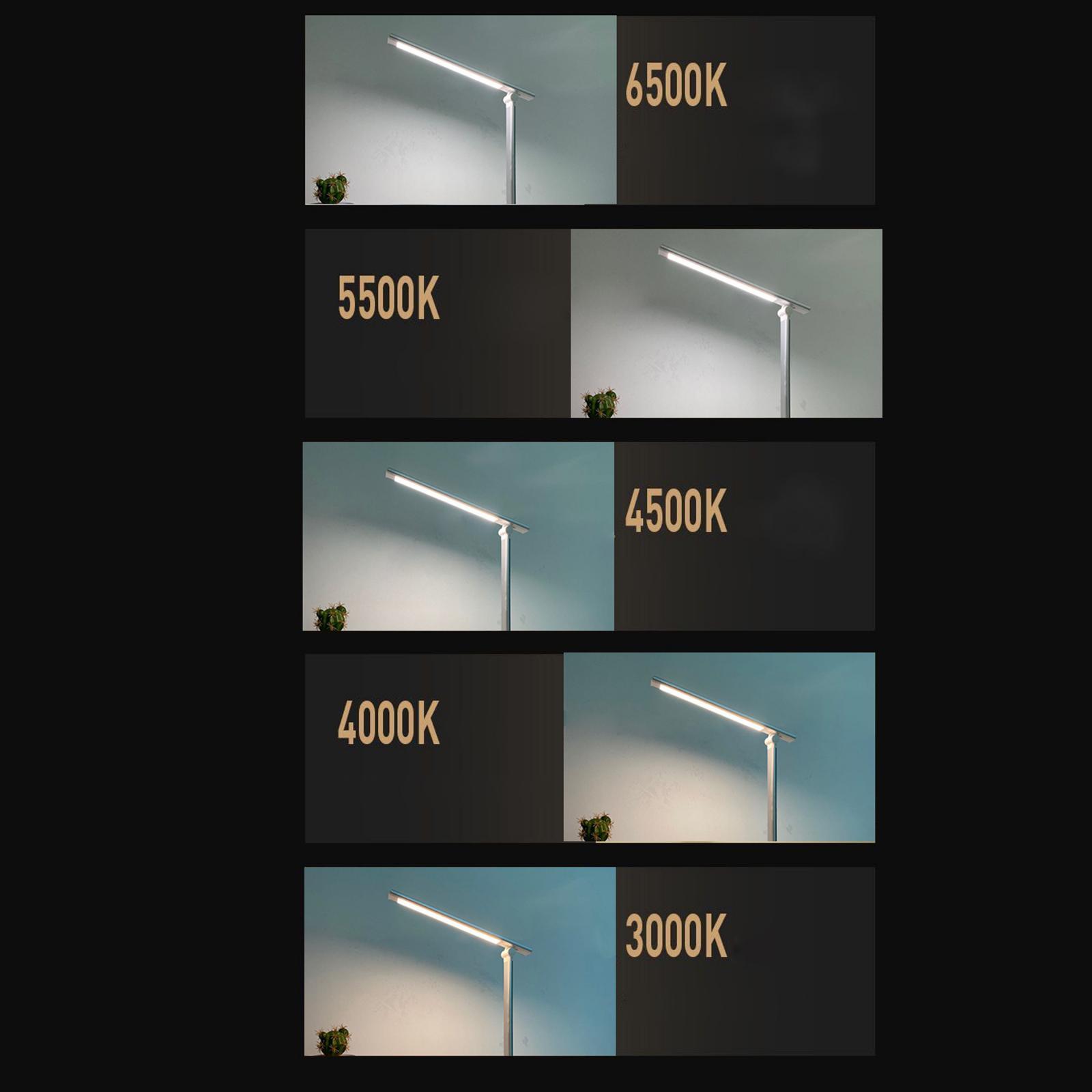LED Desk Lamp with USB Charging Ports and Wireless Charger - 5 Adjustable Brightness Levels, Touch/Timer Function Reading Light
