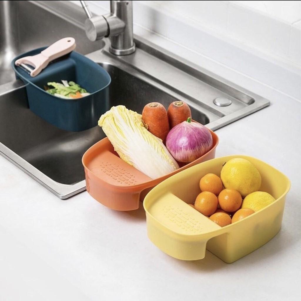 Rổ Lọc Rác, Giỏ Khay Lọc Đựng Rác Đồ Ăn Thừa Treo Bồn Rửa Bát Bằng Nhựa Gấp Gọn