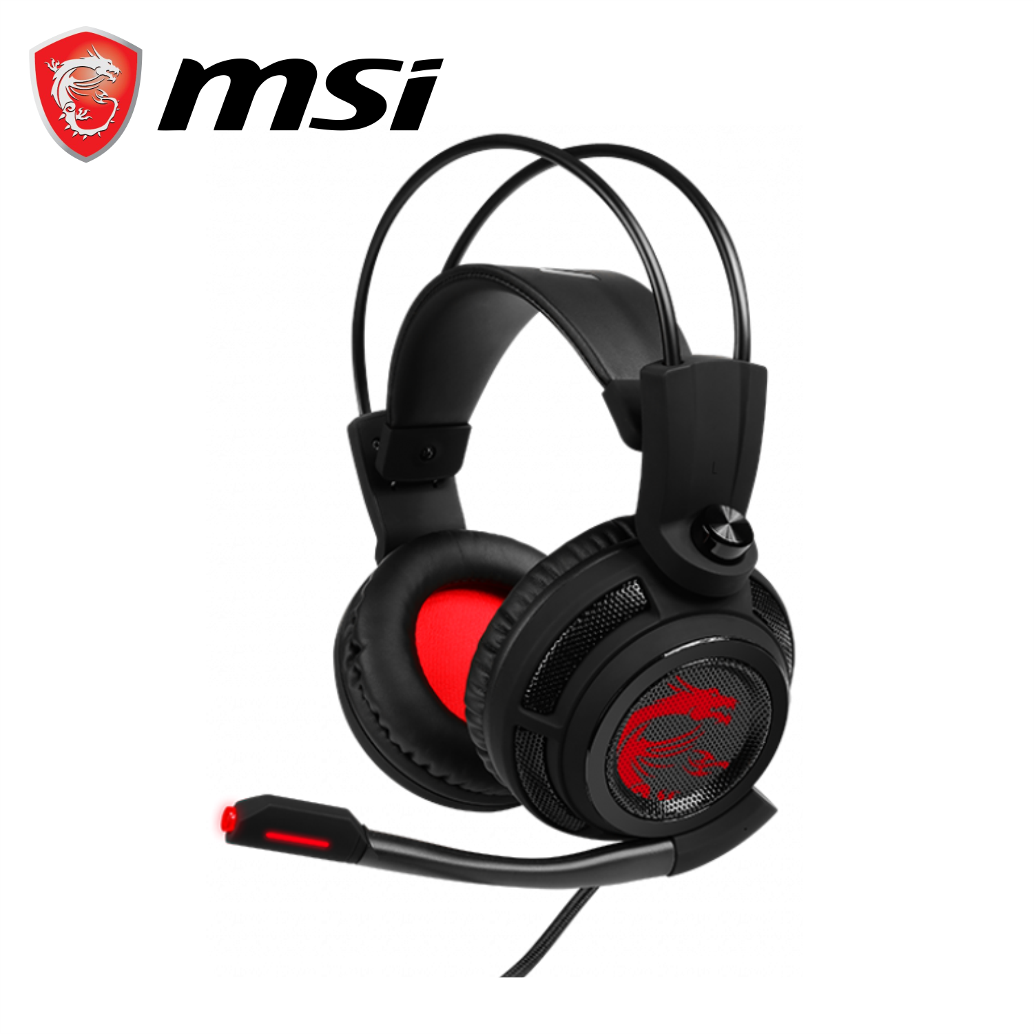 Tai Nghe Chụp Tai Gaming MSI DS502 Âm Thanh 7.1, Tích Hợp Mic, Dây Cắm USB Dài 2M - Hàng Chính Hãng