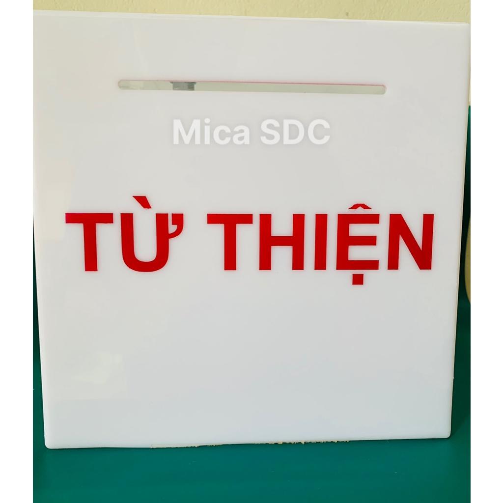 Hòm đựng Tiê`n Từ Thiện - Thùng Mica Đựng Quà Từ Thiện