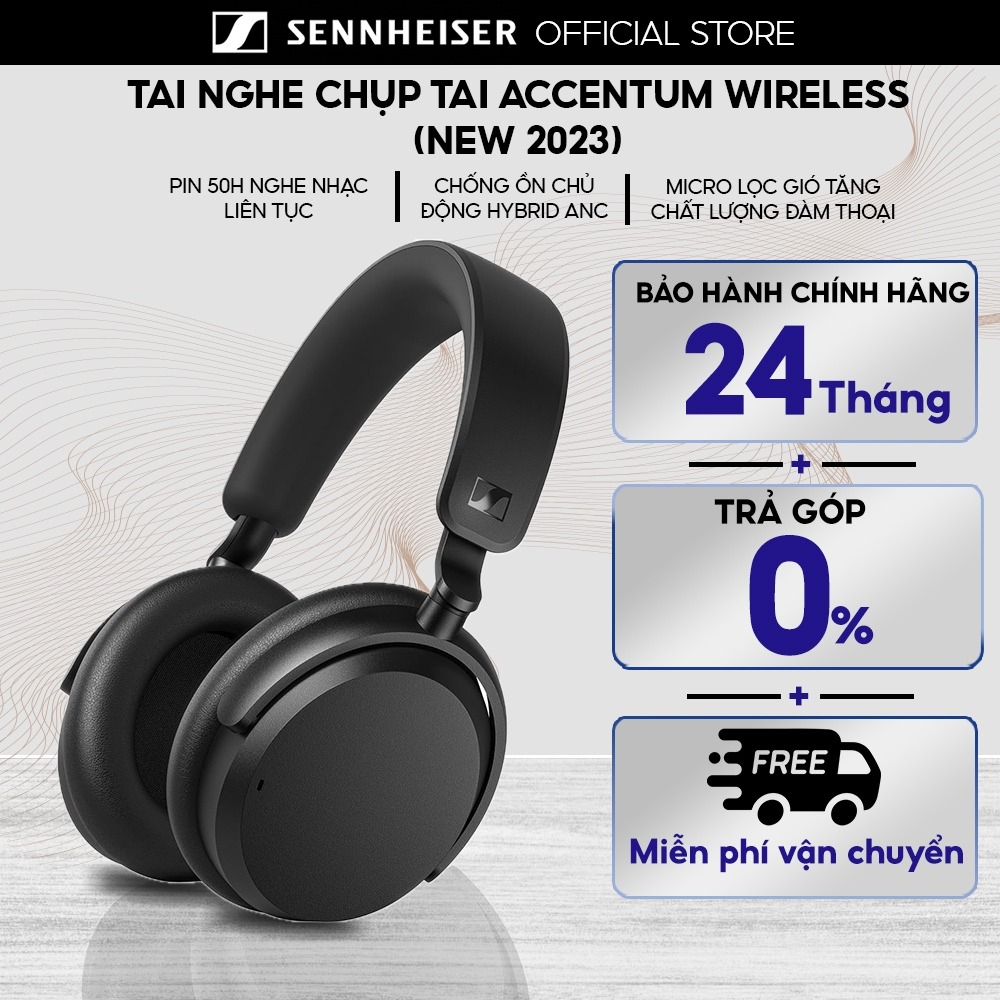 Tai nghe chống ồn chụp tai SENNHEISER ACCENTUM WIRELESS (2023) - Hàng chính hãng Bảo hành 24 tháng