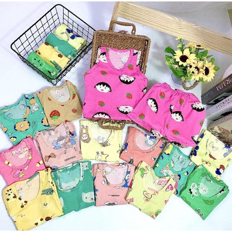 Bộ ba lỗ bé gái chất cotton co giãn 4c