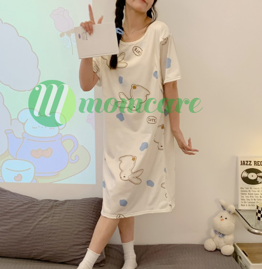 Váy ngủ bầu và sau sinh cho con bú ti SLEEPY - Đồ đầm mặc nhà Cotton cho mẹ thời trang mùa hè Đẹp Giá Rẻ Bigsize 2023