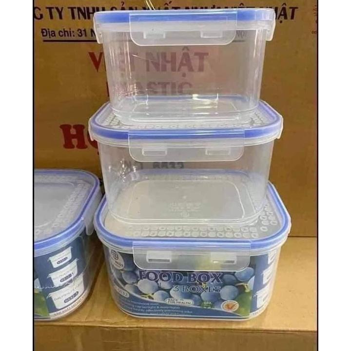 SÉT 3 HỘP NHỰA ĐỰNG THỰC PHẨM VIỆT NHẬT