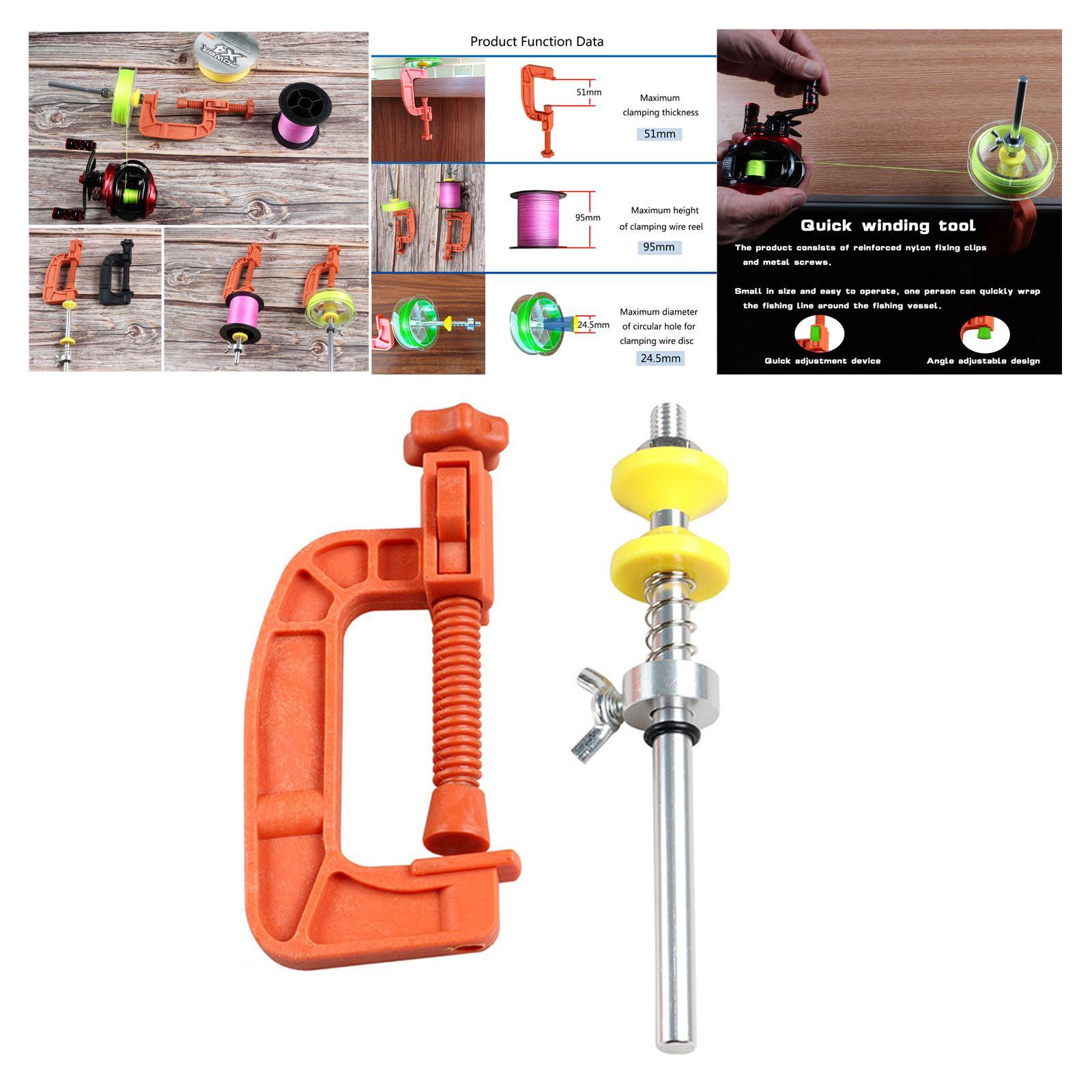 Quick Winding Tool Supplies Clamp Multi Use Spooling Station System Fishing Reel Line Spool Line Reel Holder for Outdoor Fishing