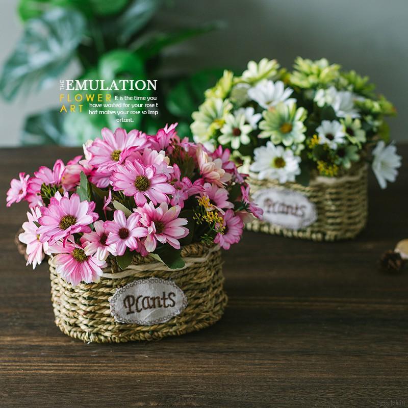 Giỏ Hoa Giả Trang Trí Nội Thất Xinh Xắn