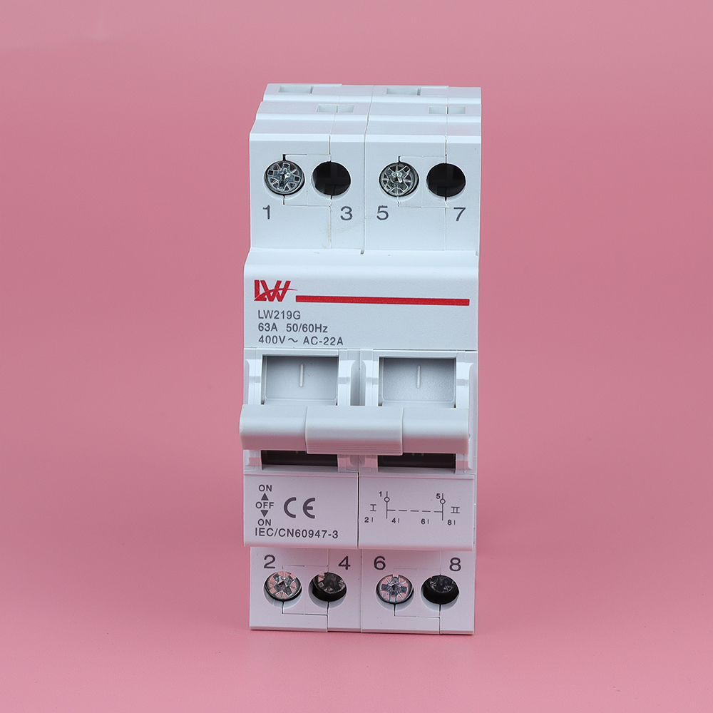 Át đảo chiều 1 pha Bộ chuyển nguồn điện LW 219G 2P 63A