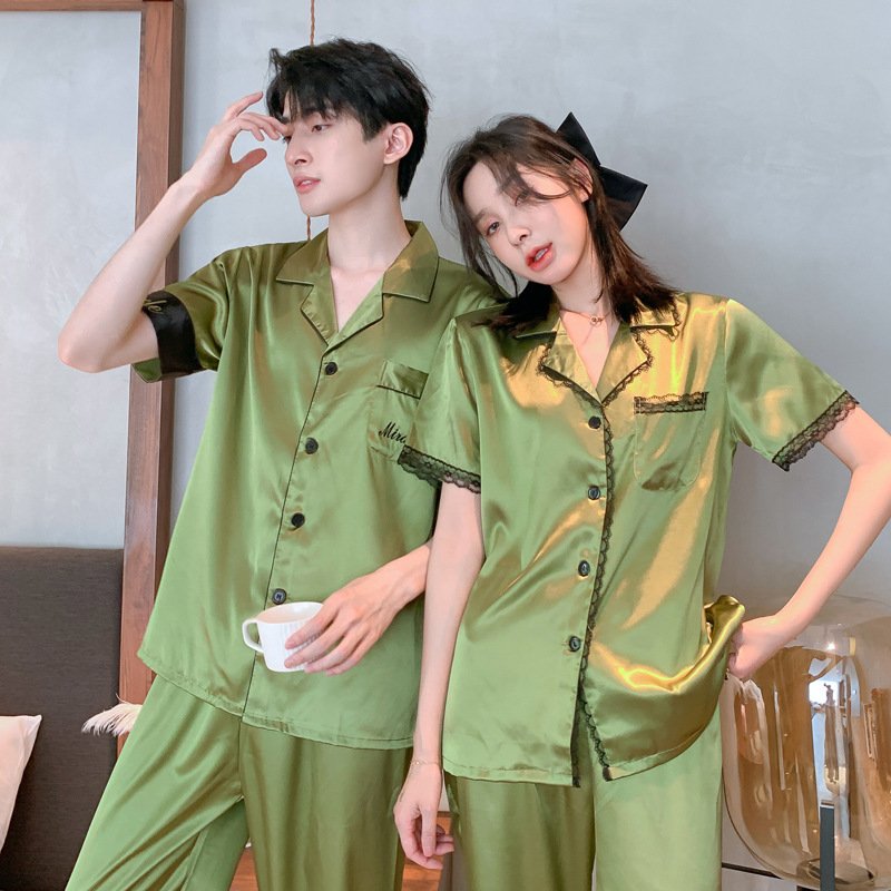 Đồ bộ Pyjama Nữ chất liệu phi bóng rũ mềm mại,cổ điển sang trọng 88230