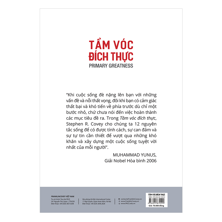 Sách PACE Books - Tầm vóc đích thực (Primary Greatness) - Stephen R. Covey