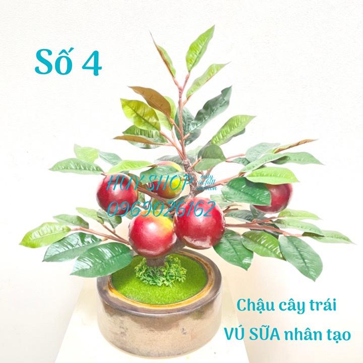 CHẬU CÂY TRÁI VÚ SỮA NHÂN TẠO SỐ 4 TRANG TRÍ NHÀ CỬA (5 TRÁI)