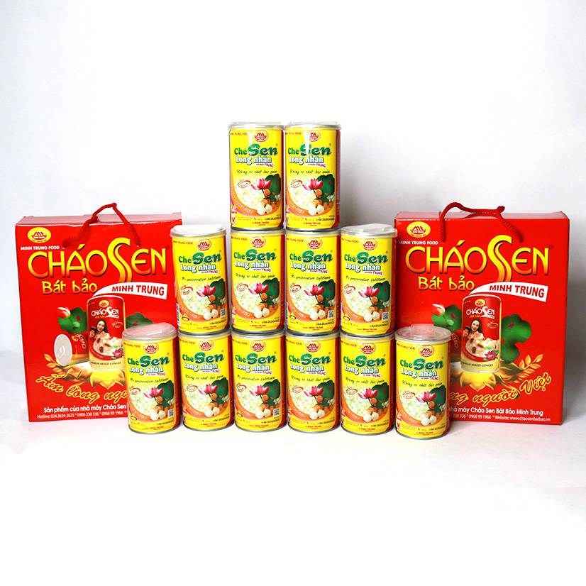 Chè sen long nhãn Minh Trung 365g (combo 12 lon - Chè Sen Long Nhãn 12)