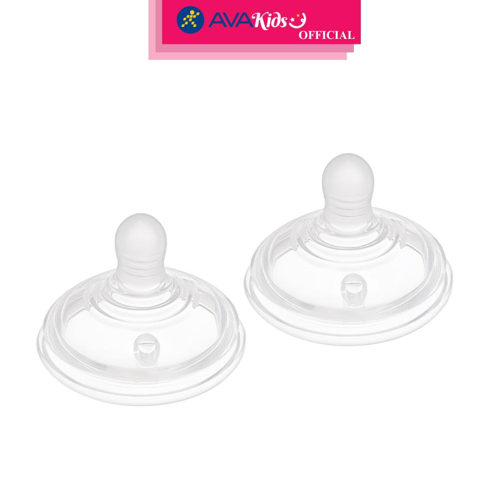 Bộ 2 núm ti Tommee Tippee Natural Start siêu mềm tự nhiên cổ rộng size + (mọi độ tuổi) - Hàng Chính Hãng