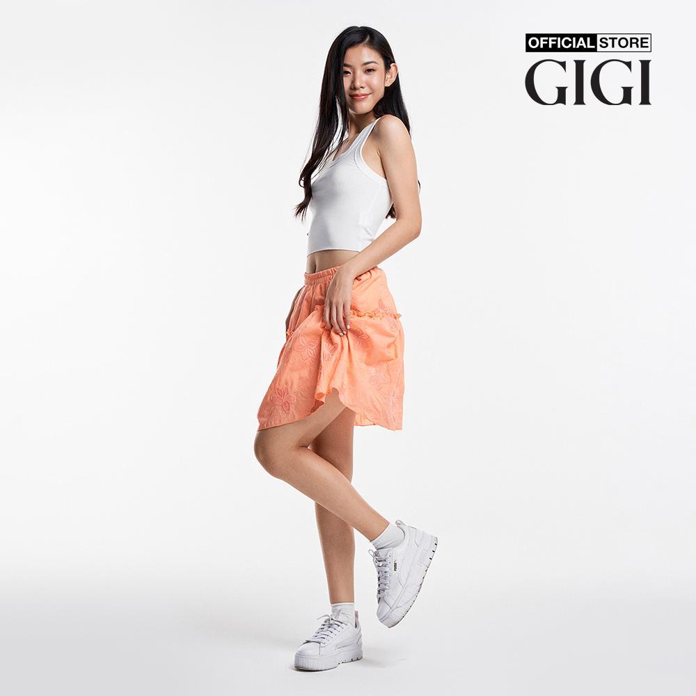 GIGI - Chân váy mini lưng thun phối viền xếp nếp thời trang G3301S231539