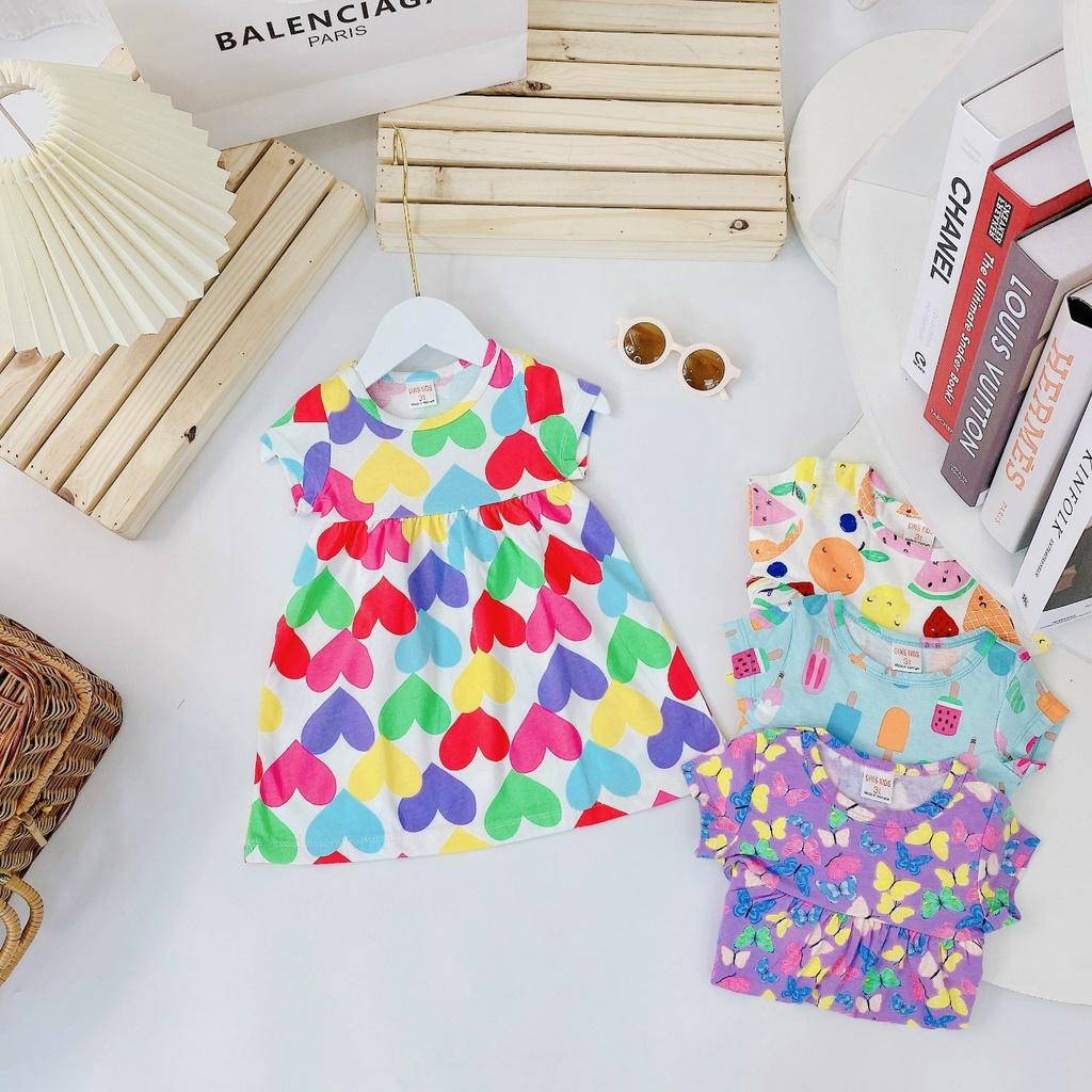 Đầm váy mùa hè cho bé gái size 6-18kg chất thun cotton mềm mịn mát