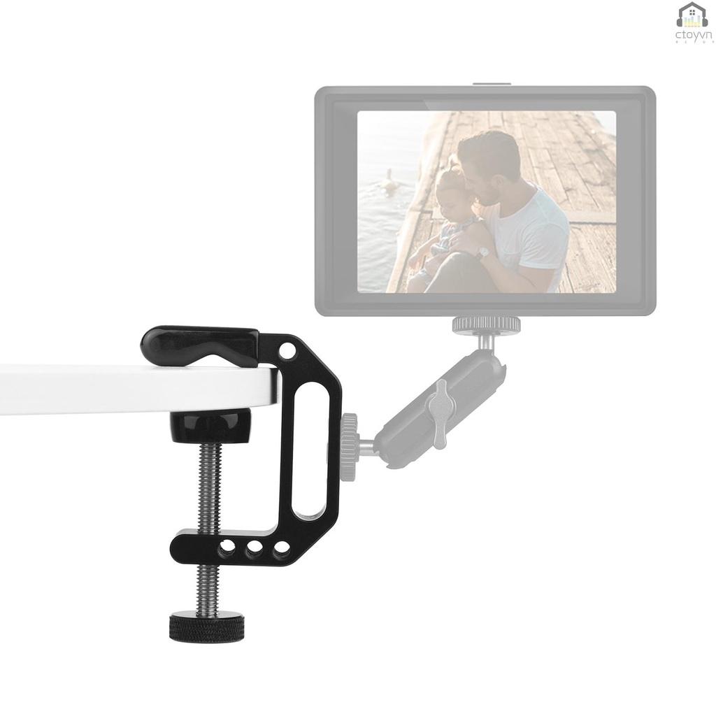 Kẹp chữ C gắn giá đỡ ba chân kèm ốc vít 1/4 Inch & 3/8 Inch thông dụng cho máy ảnh/đèn flash