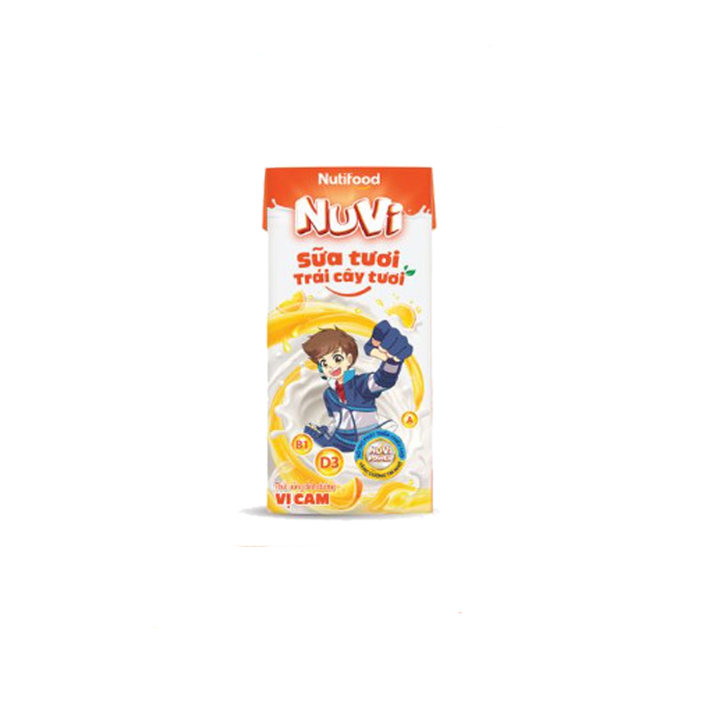 Thùng 48 hộp NuVi Thức Uống Hương Cam Sữa Lắc Trái Cây TU.NC180TI 180ml NUTIFOOD