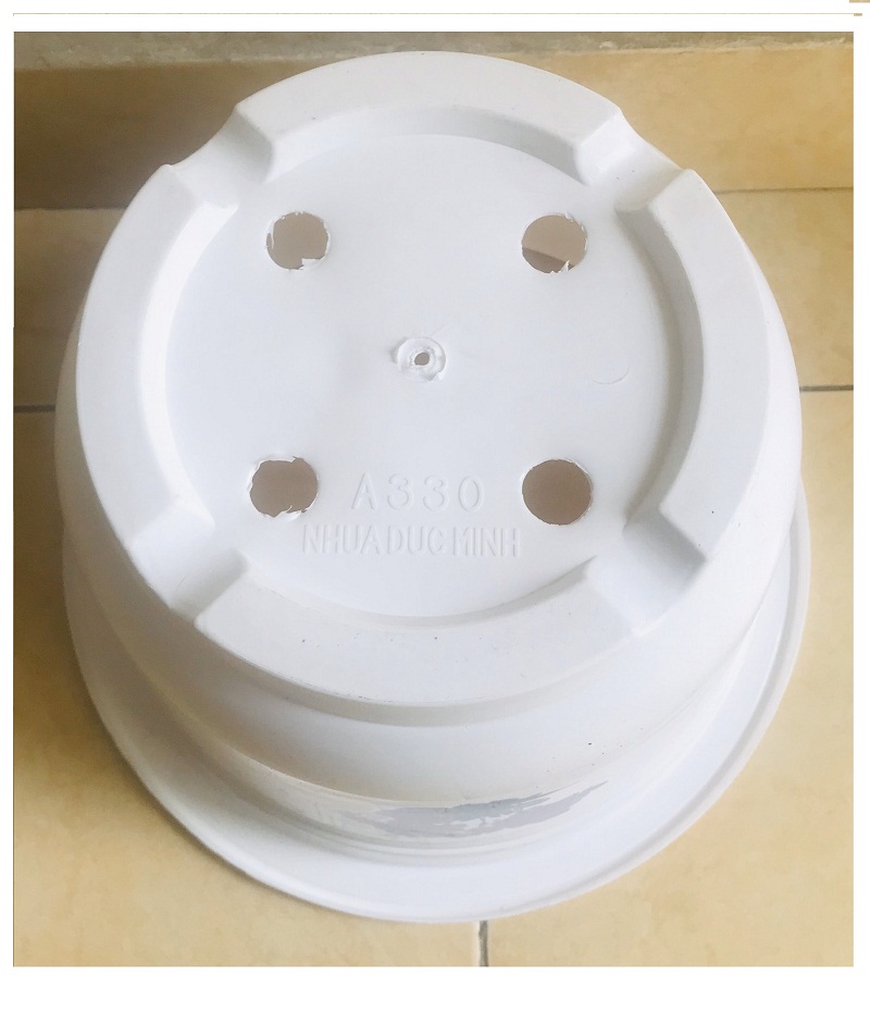3 Châu Nhựa BỐN MÙA Hình Tròn Màu Trắng Kích Thước A330 VN