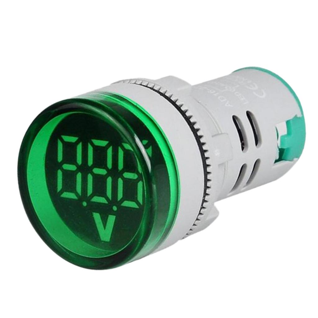 2xVoltmeter AC 12-500V Voltage Meter Power Monitor LED Indicator Green
