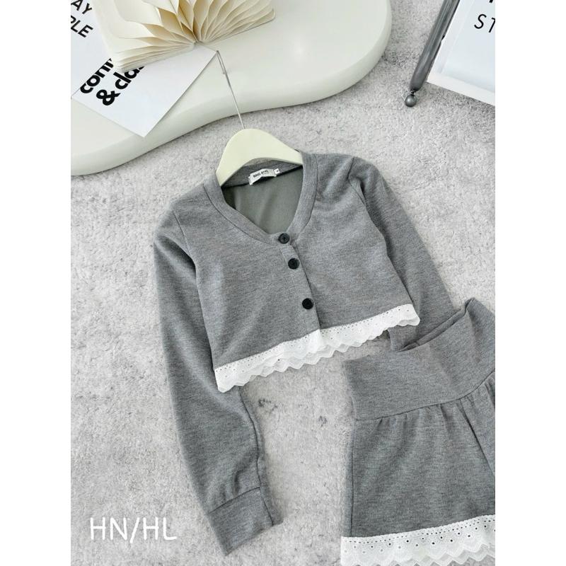 SET ÁO CRT GHI XÁM MIX QUẦN SHORT VIỀN REN CC LAYLADANG DESIGN BY JOLIE