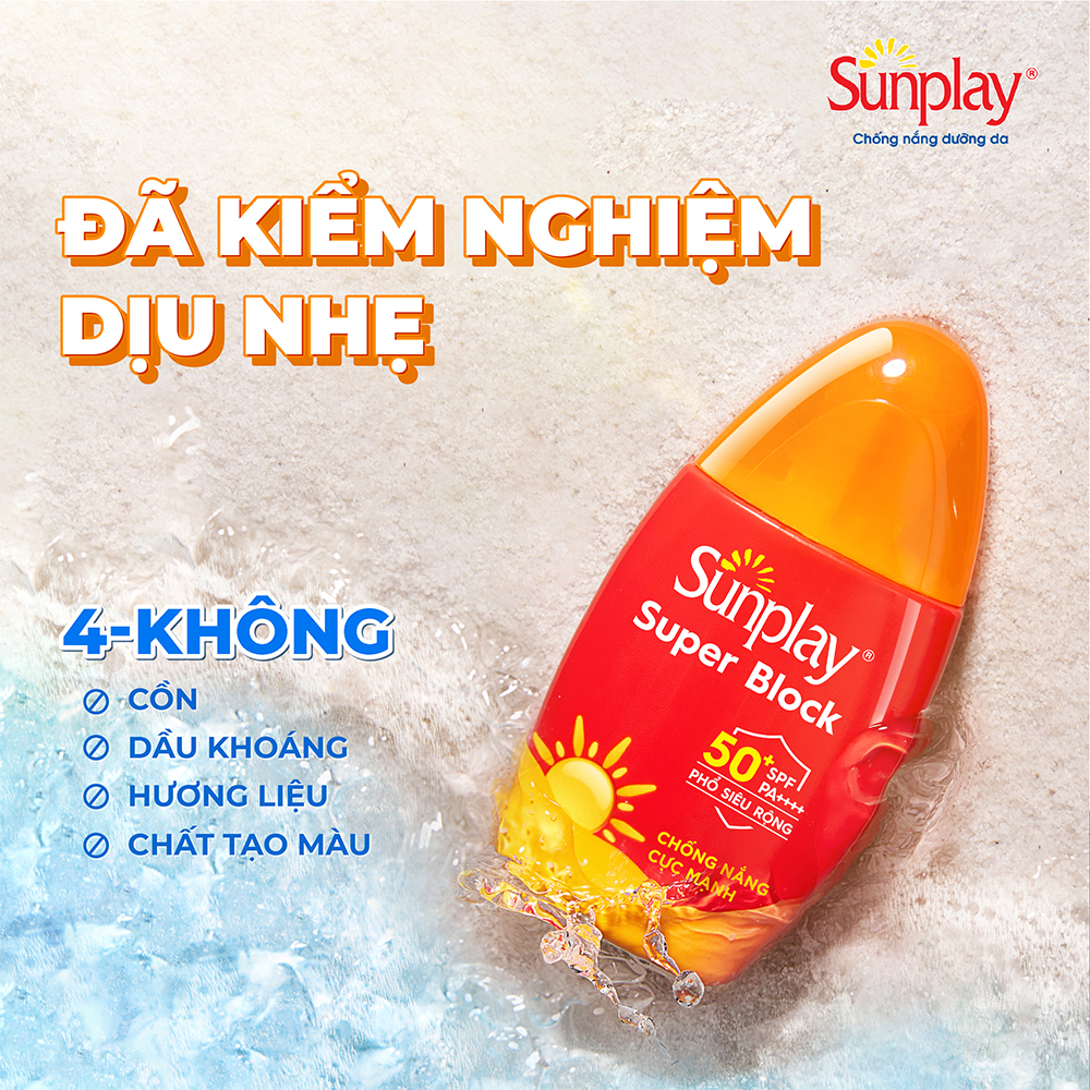 Kem chống nắng Sunplay cực mạnh dạng sữa Sunplay Super Block SPF 81, PA++++ 30g